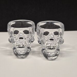 Crystal Head Vodka Skull Shot Glass Set 1 oz - Set of 2 New Halloween Goth